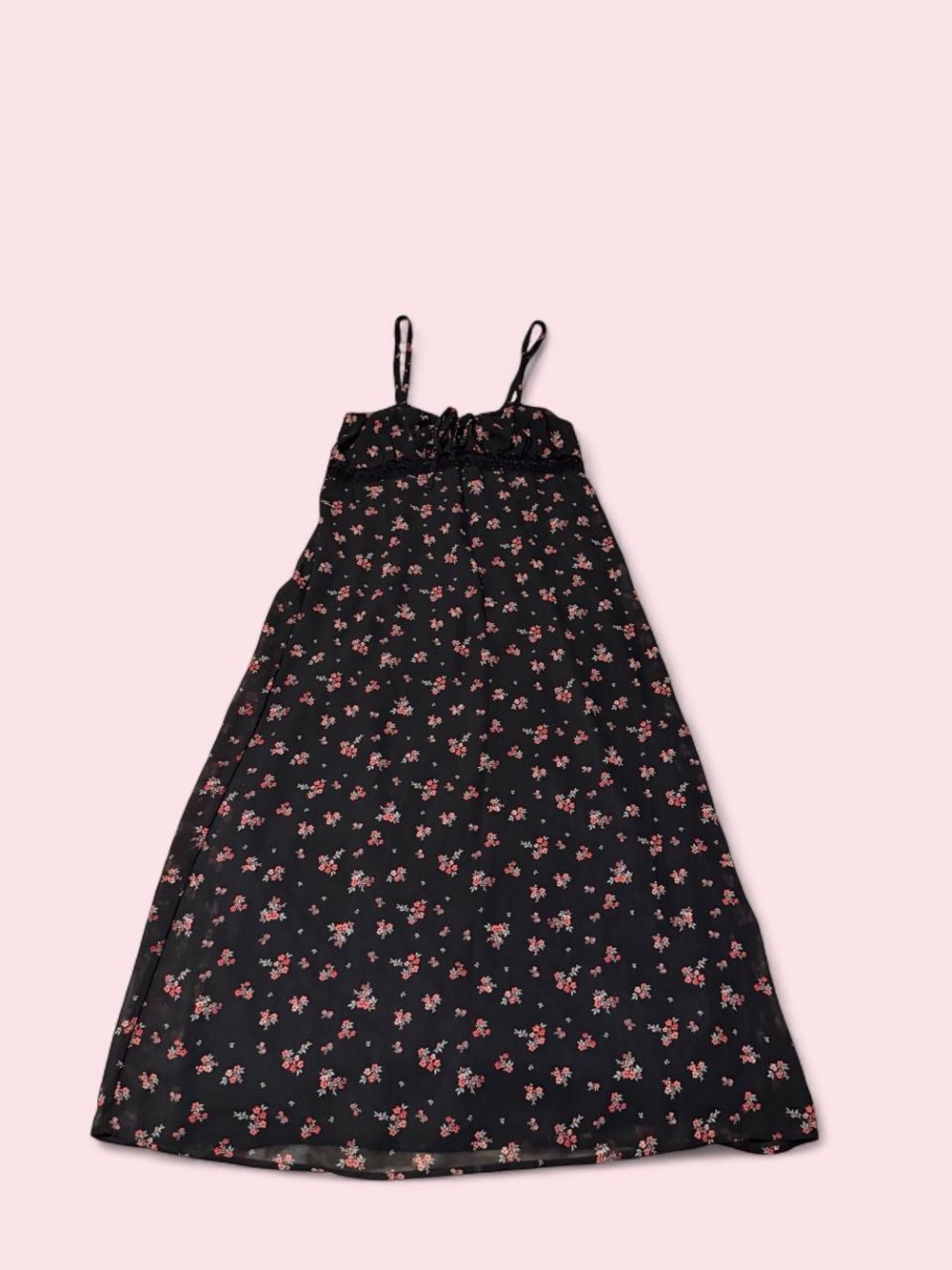No Boundaries Black Dress with Pink Floral Print